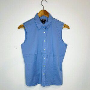Polo Jeans - Ralph Lauren - Collared, Sleeveless Top, Light Blue, Size M